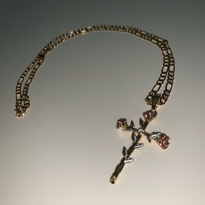 GOLD PLATED with ROSE CROSS